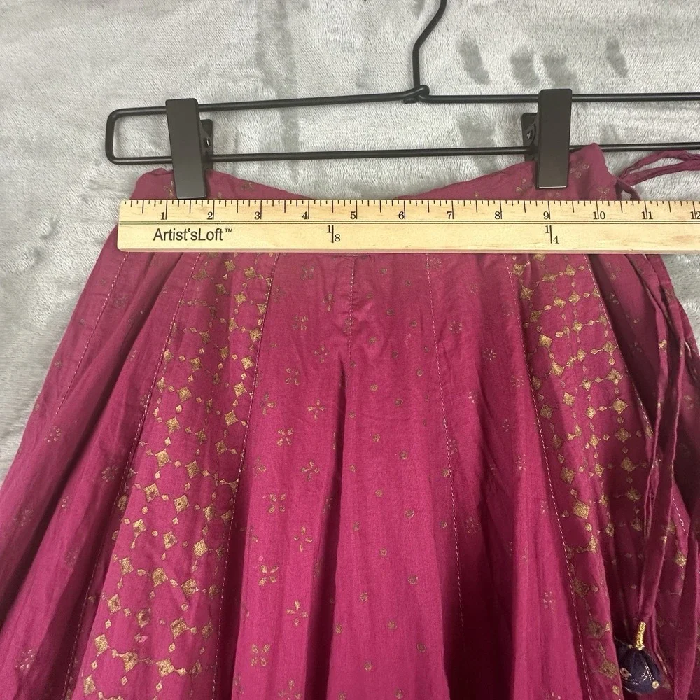 Fabindia Maxi Skirt Girls 8-10 Magenta Pink Gold Indian  Ethnic